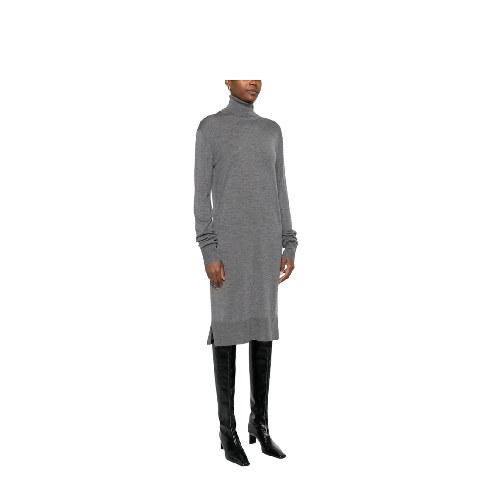 Wool Turtleneck Midi Dress