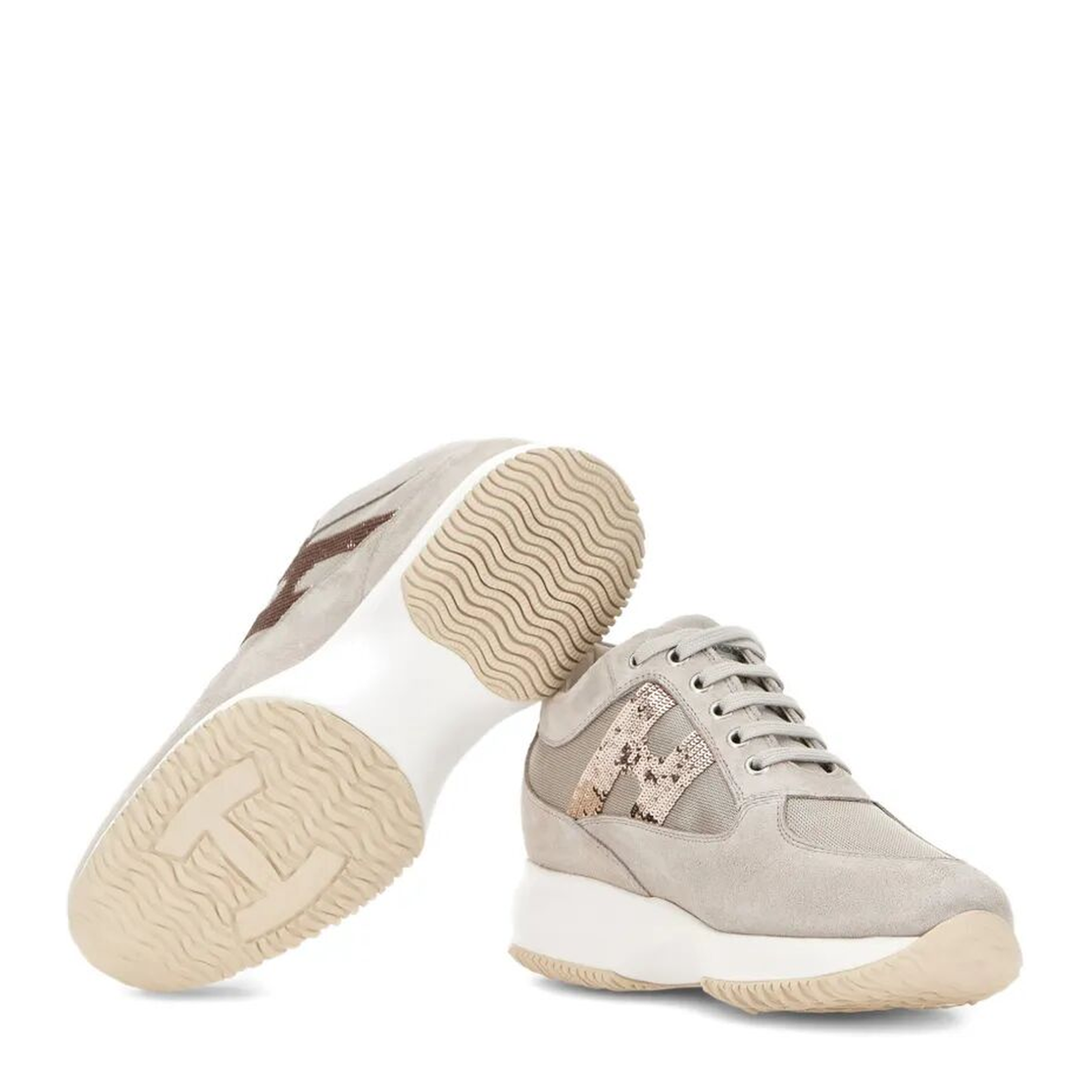 MAYFEYR - Hogan - Interactive Suede Sneakers With Sequins - HXW00N05640UWQ