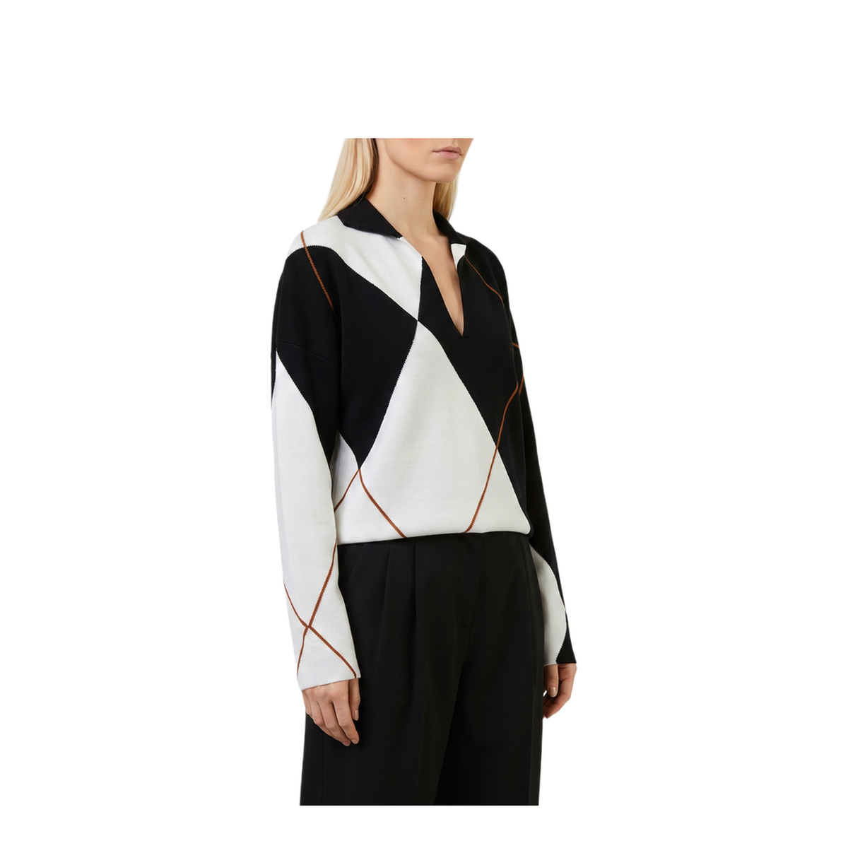 MAYFEYR - Max Mara - Sala Soft Sweater In Argyle Wool Yarn - 262136623260012030F010
