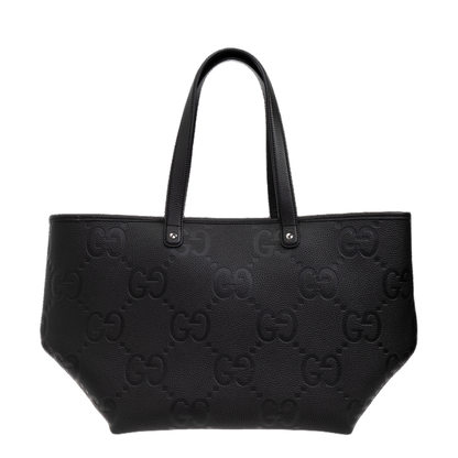 Black Leather Shopping Bag