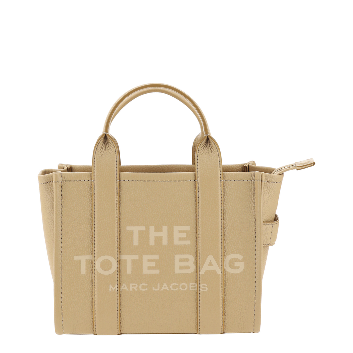 Small Full-Grain Leather Tote Bag - Camel