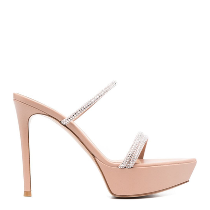 Platform Crystal-Strap Sandals