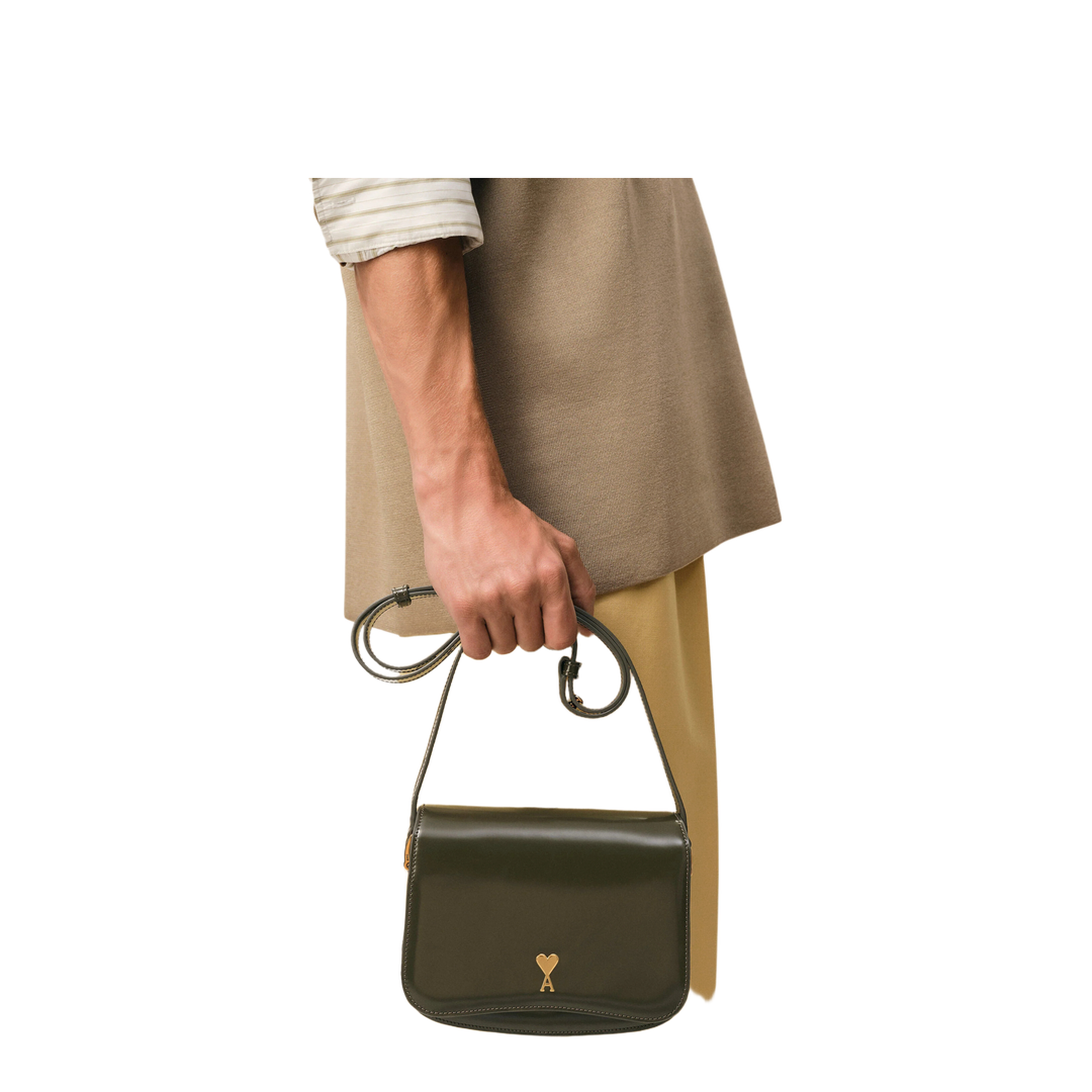 Dark Khaki Green Cow Leather Bag