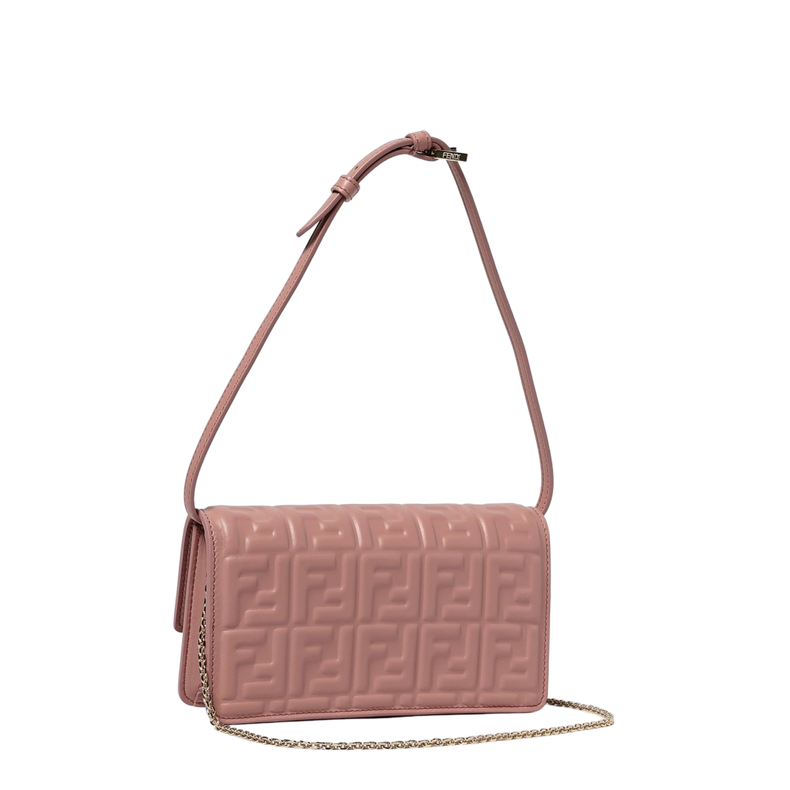 Baguette Leather Shoulder Bags - Pink