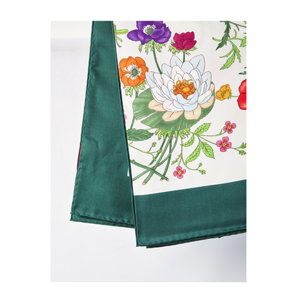 Printed Flora Silk Twill Carré