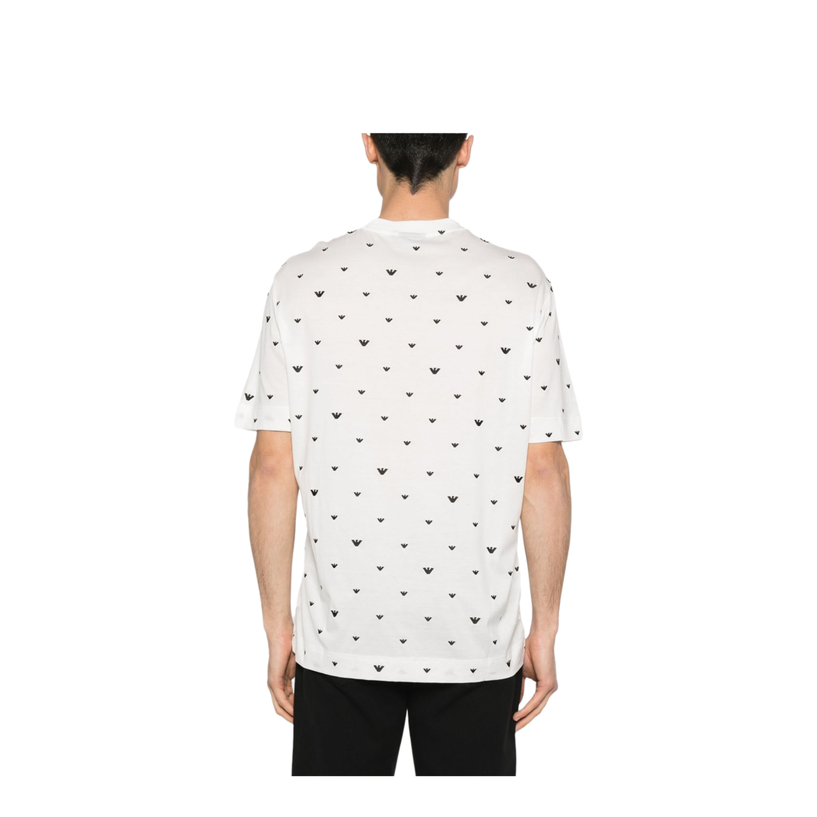 Lyocell-blend Jersey T-Shirt with All-Over Micro Eagle