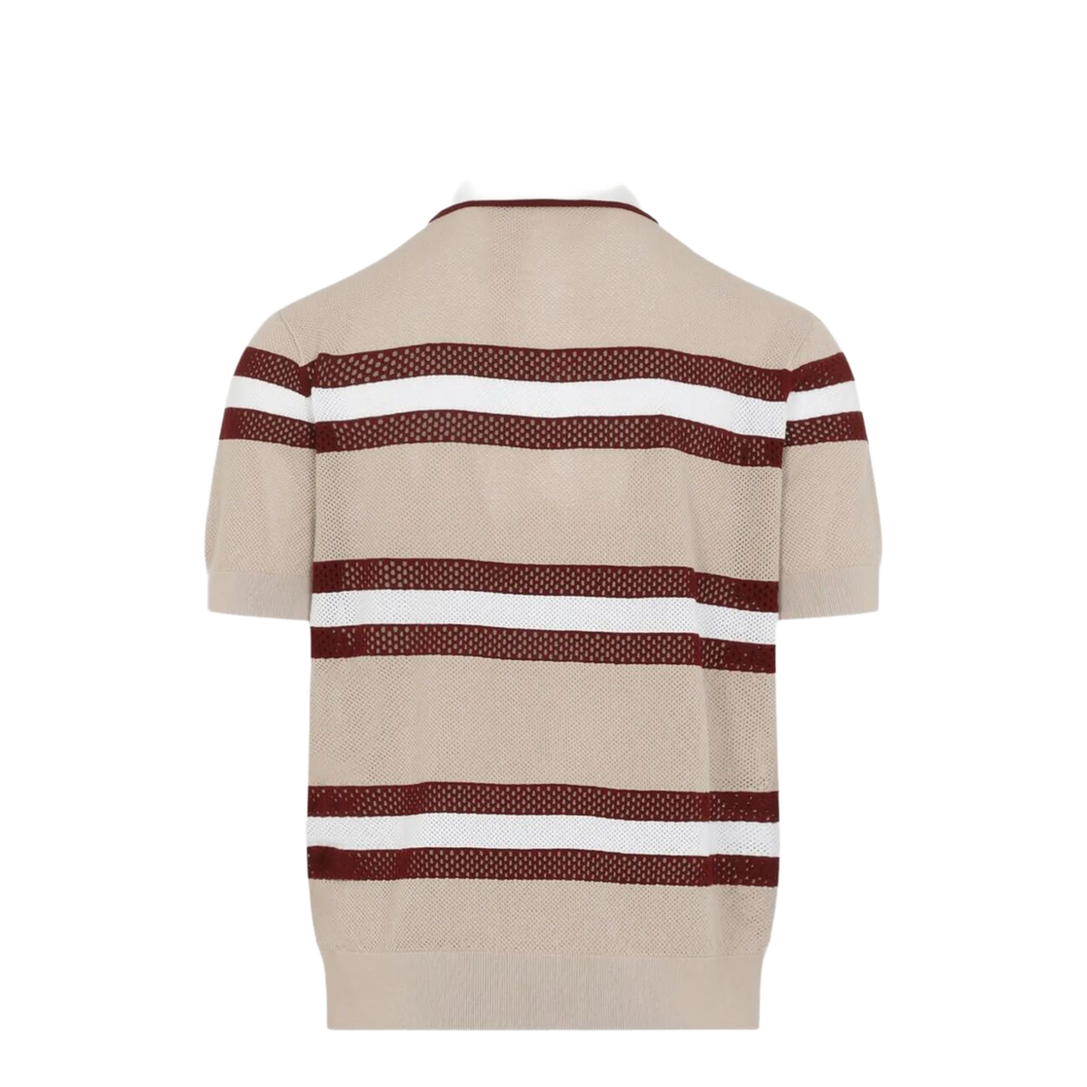 MAYFEYR - Dries Van Noten - Mercy Viscose Mesh Tricolor Striped Polo Shirt - 0212183701