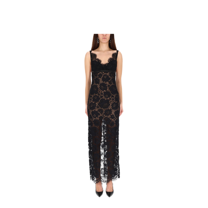 MAYFEYR - Self Portrait - Long Lace Dress - AW25096XBBLACK