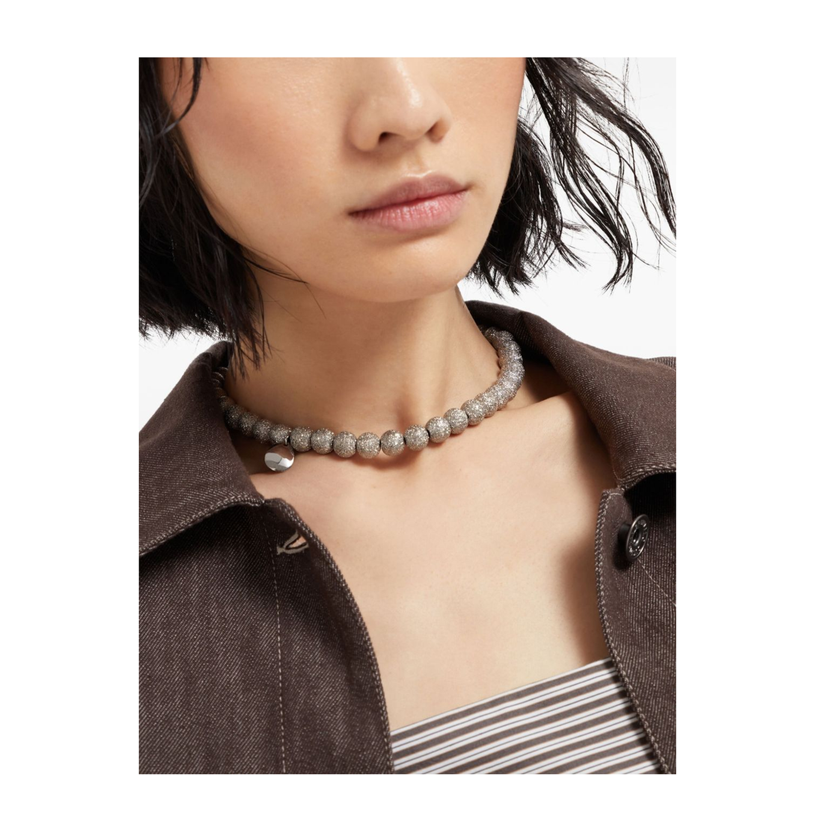 Choker with Beads - Silver