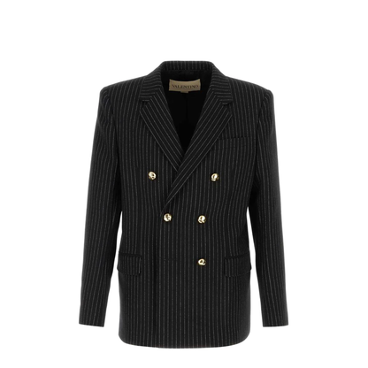 Embroidered Wool Blend Blazer