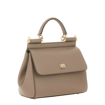 Sicily Medium Calfskin Handbag - Fango