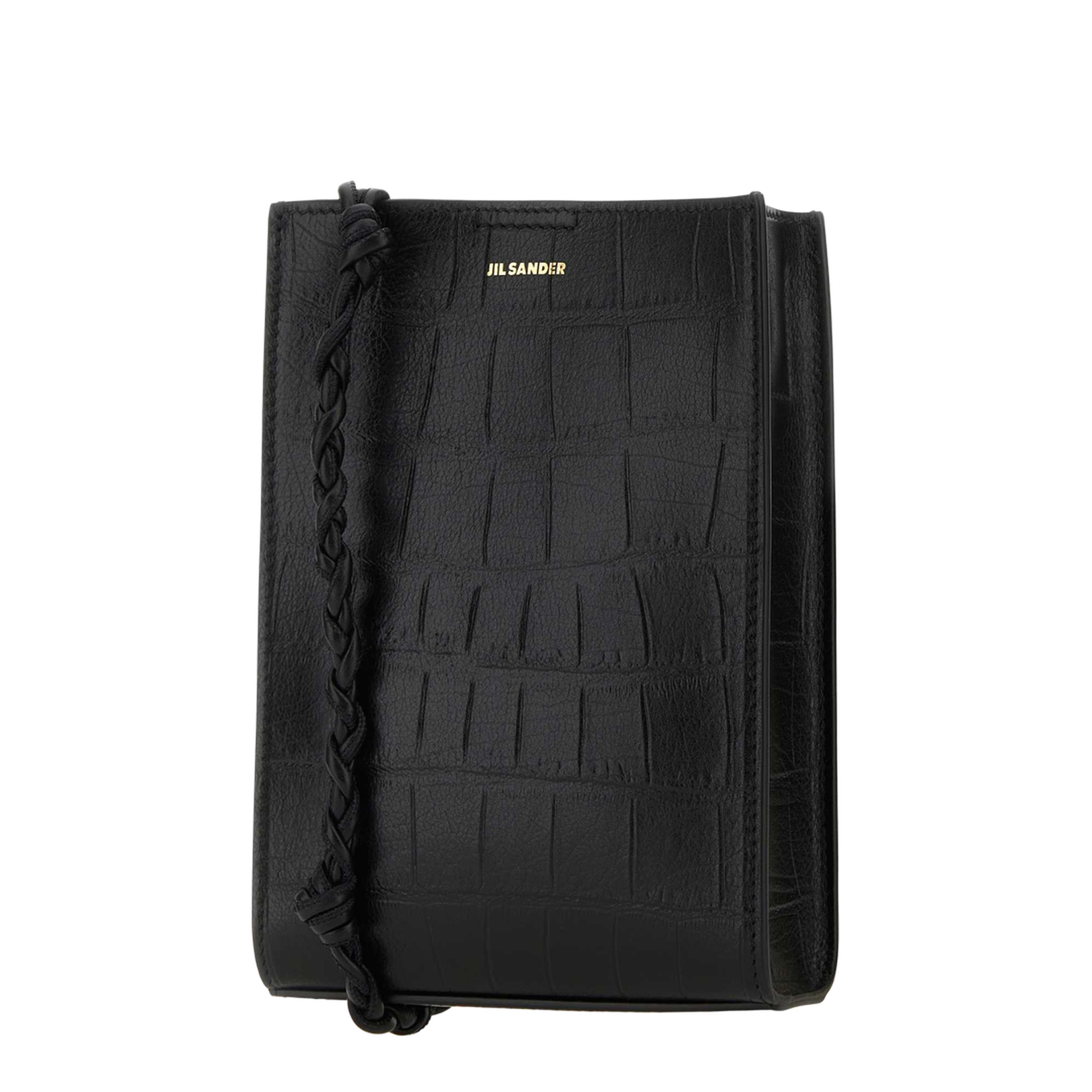 Black Leather Small Tangle Shoulder Bag