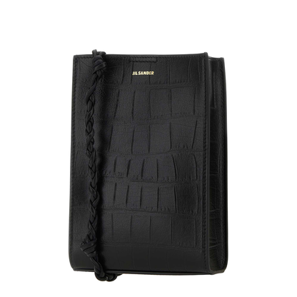 Black Leather Small Tangle Shoulder Bag