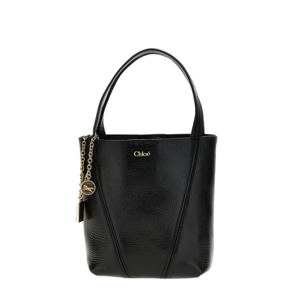 Small Spin Tote Bag in Grained Leather