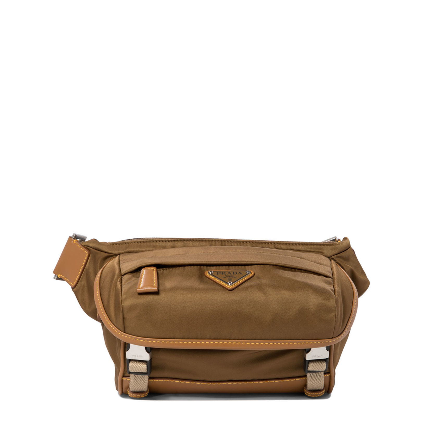 Re-Nylon and Smooth Leather Shoulder Bag