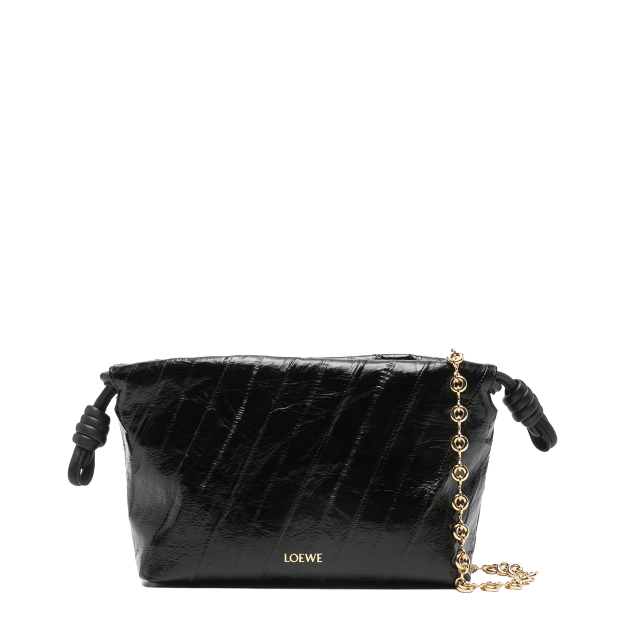 Flamenco Mini Calf Leather Clutch - Black