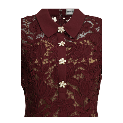 MAYFEYR - Self Portrait - Short Lace Dress - PF26111SABUBURGUNDY