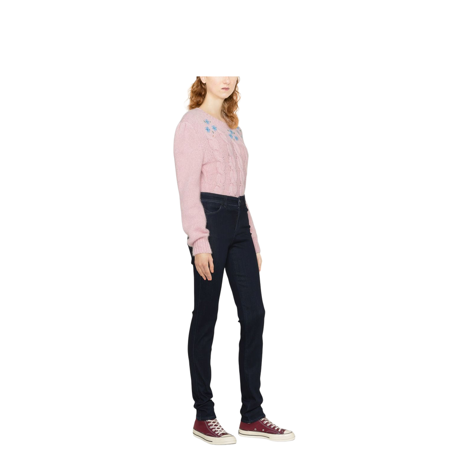 High-Waisted Slim-Cut Trousers