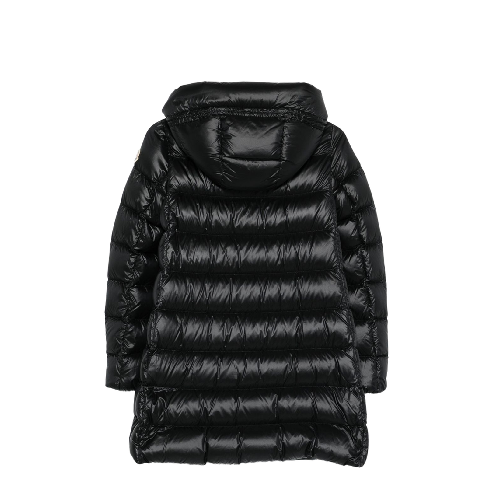 Black Suyenne Hooded Mid-Length Down Jacket