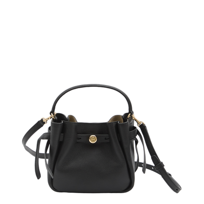 Romy Mini Calfskin Bucket Bag - Black