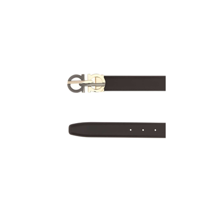 MAYFEYR - Ferragamo - Chocolate Leather Reversible Belt - 670052781071TMORONERO