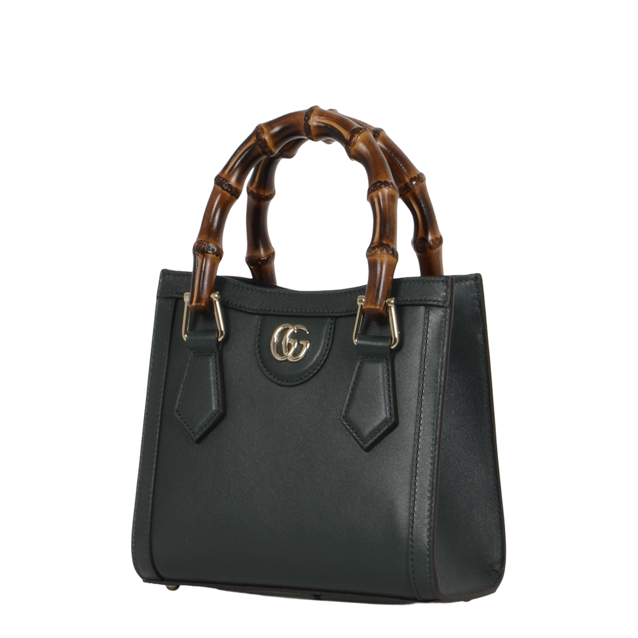 Diana Small Tote Bag in Green Leather