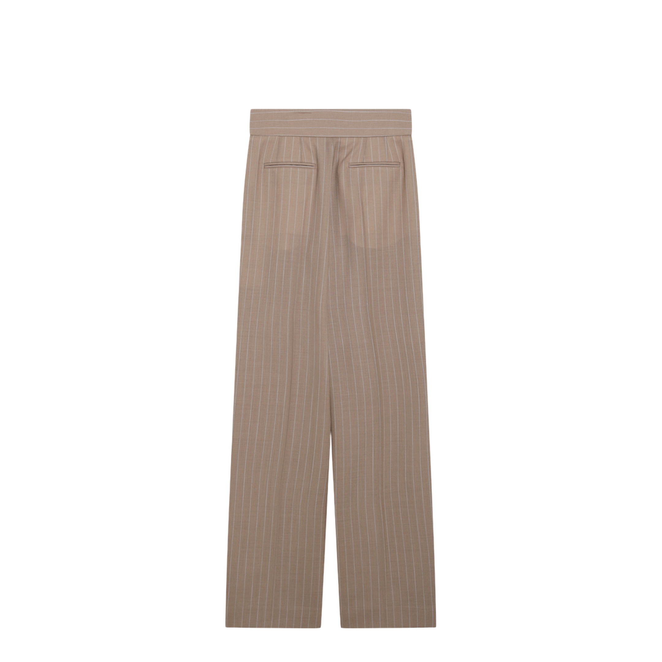 MAYFEYR - Valentino - Mud-Colored Pinstripe Wool Trousers - 9B3RB766A9C3EU