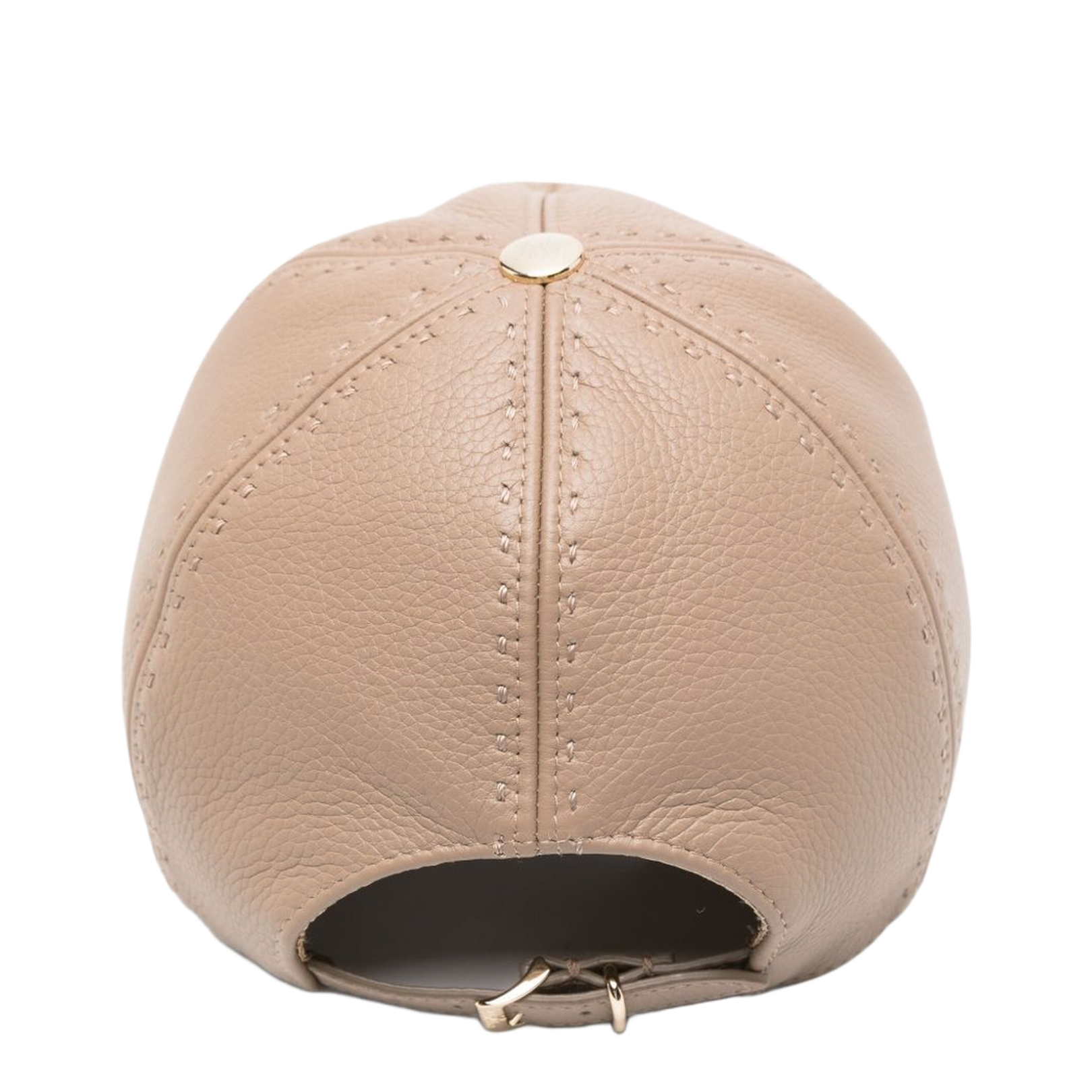 Leather Panelled Baseball Hat With Curved Brim