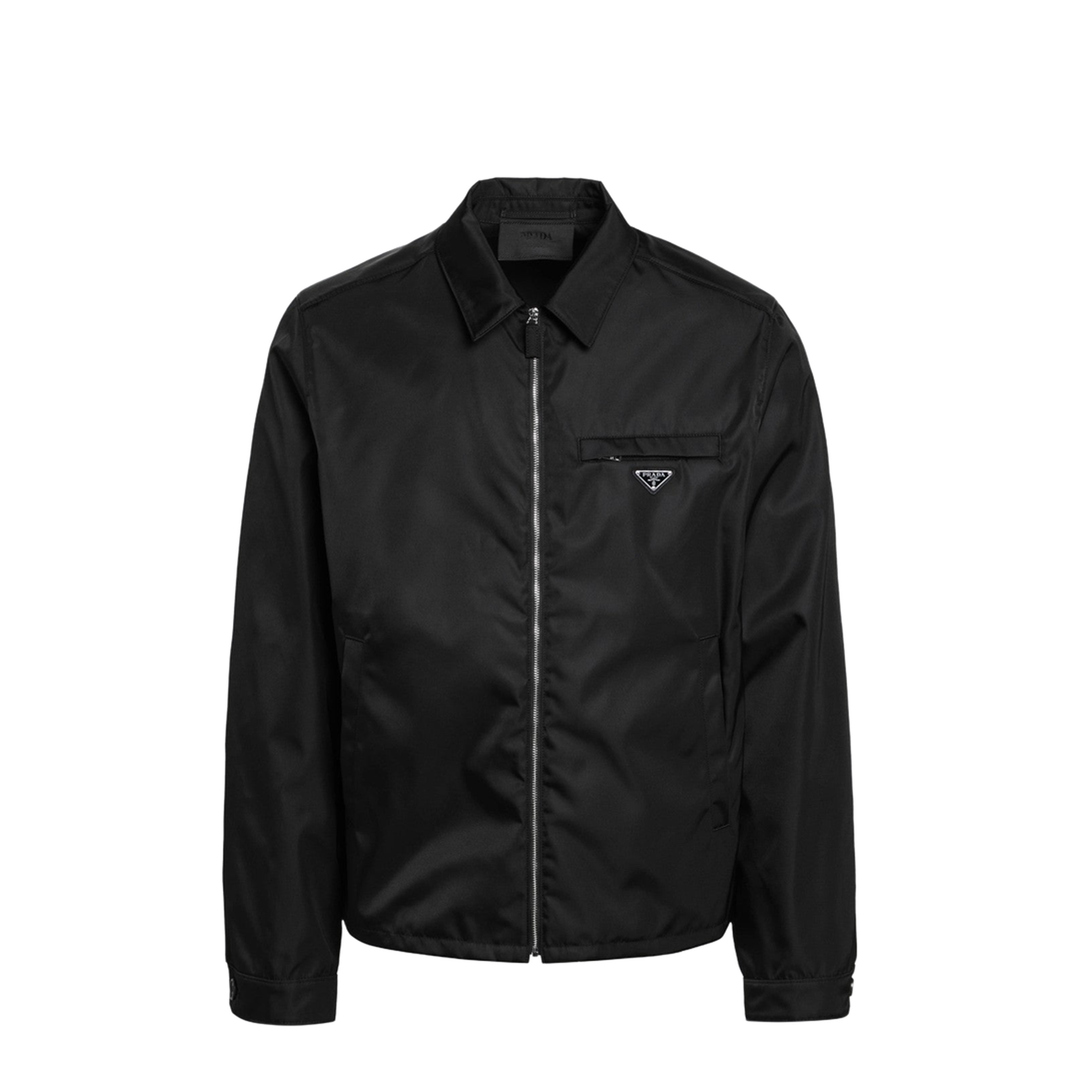 Black Re-Nylon Zip-Up Jacket