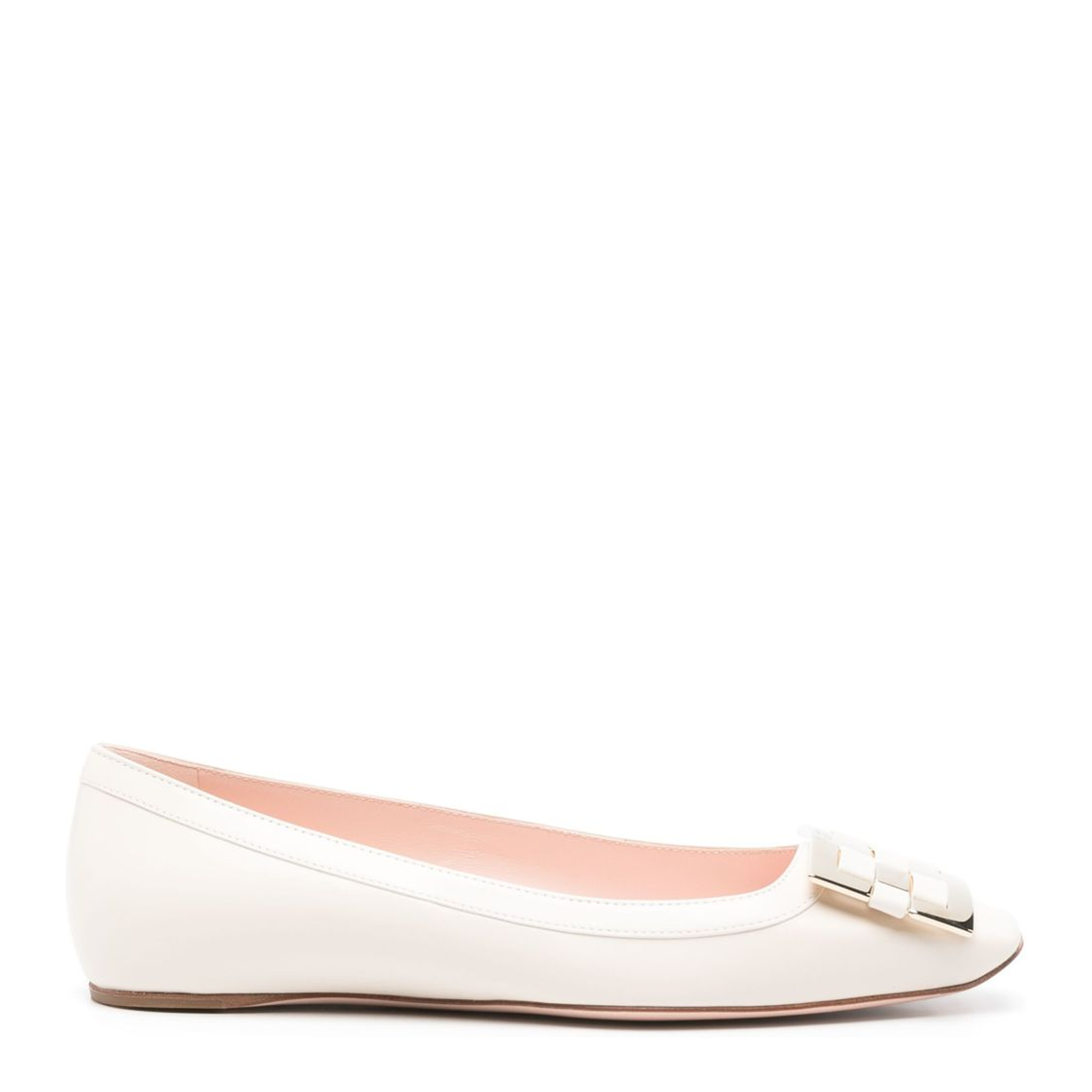 Trompette Ballerinas in Leather Off White