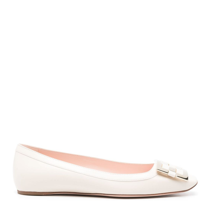 Trompette Ballerinas in Leather Off White