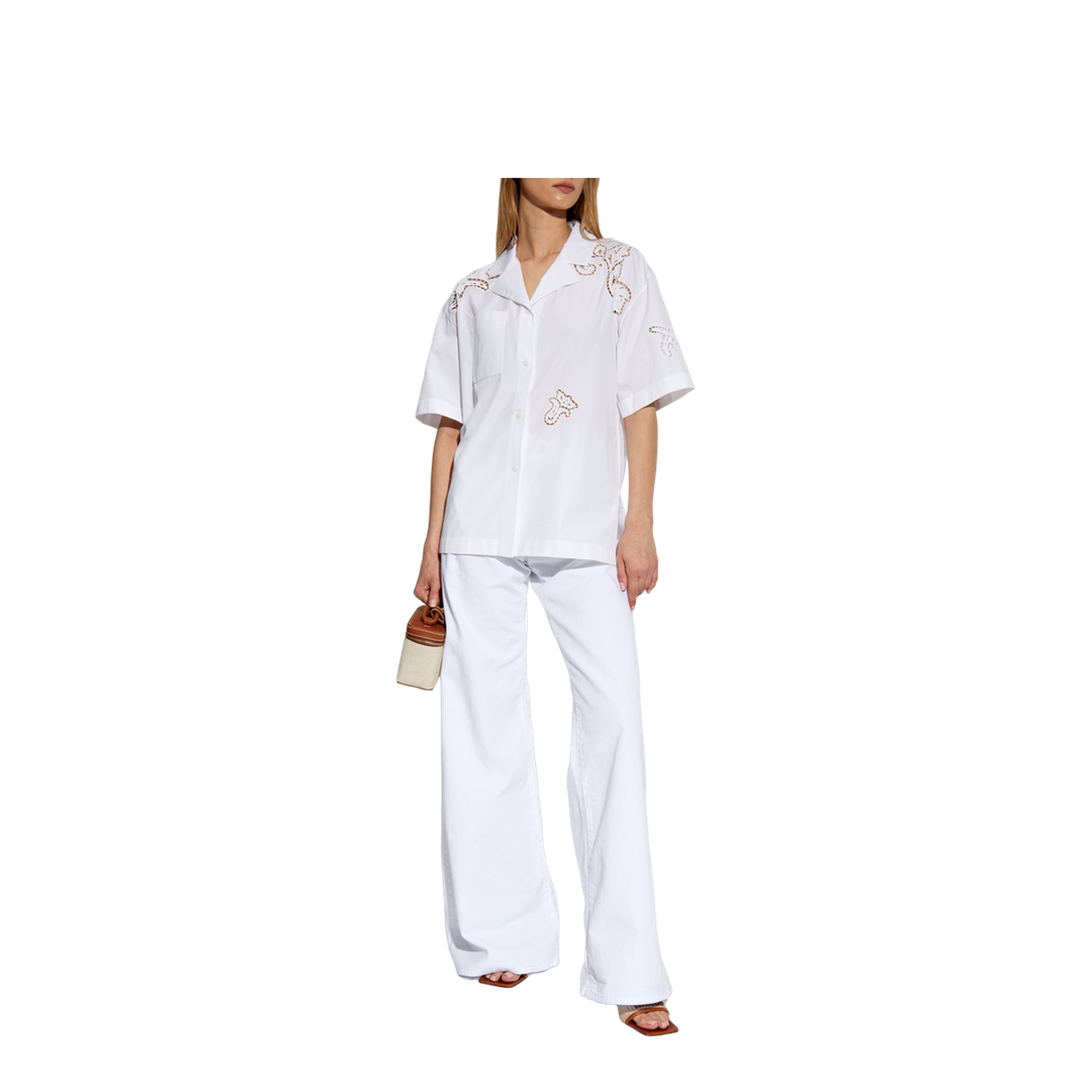 Shirt with openwork pattern