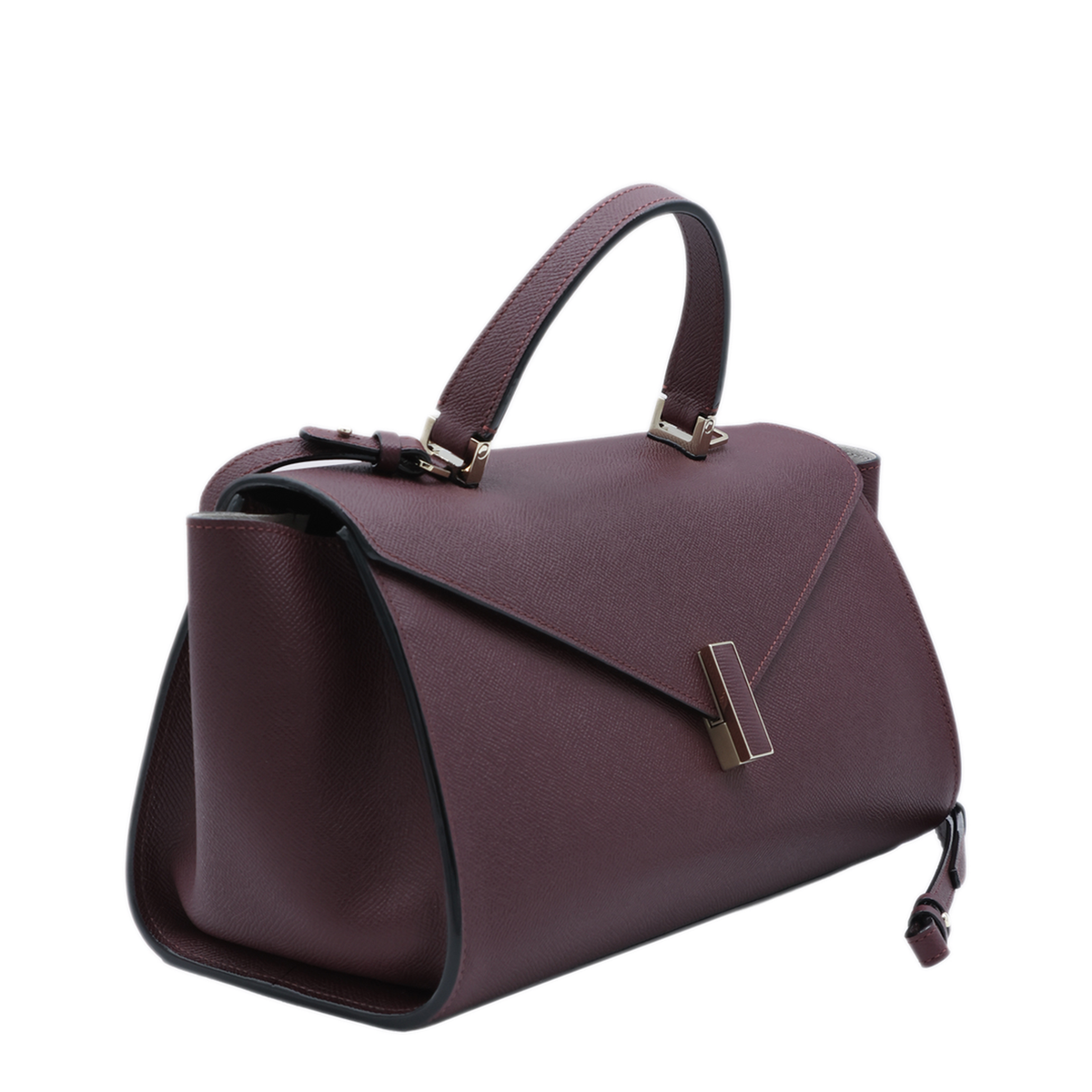 Iside Editor Medium Calf Leather Top Handle Bag - Claret Red