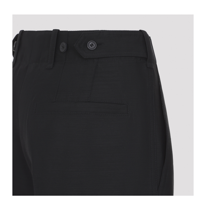 MAYFEYR - CARVEN - Cargo Trousers In Black Wool Silk - 6262K21024N999