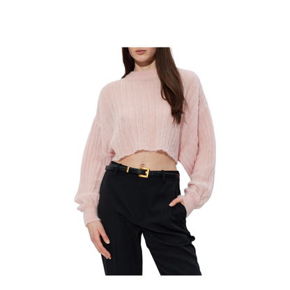 Cropped Mohair Sweater Pink