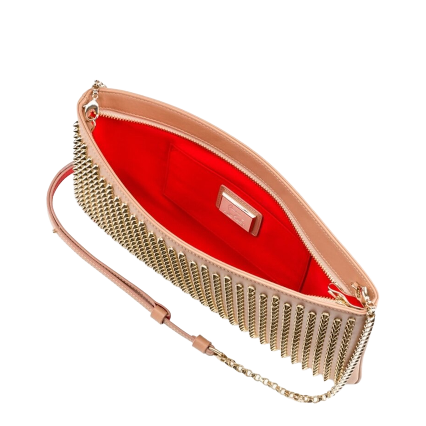 Nude Studded Shoulder Bag