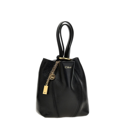 Spin Small Grained Cowhide Tote - Black
