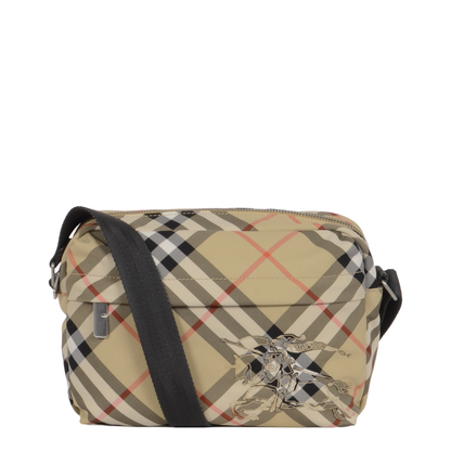 Small Check Shoulder Bag - Beige
