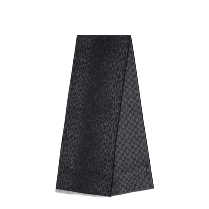 MAYFEYR - Gucci - Leopard Print Wool Scarf With Monogram - A005HK3G2001360