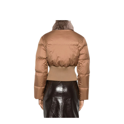 MAYFEYR - Fendi - Short Padded Down Jacket With Shearling Collar - FAN214AT8VF1T6O