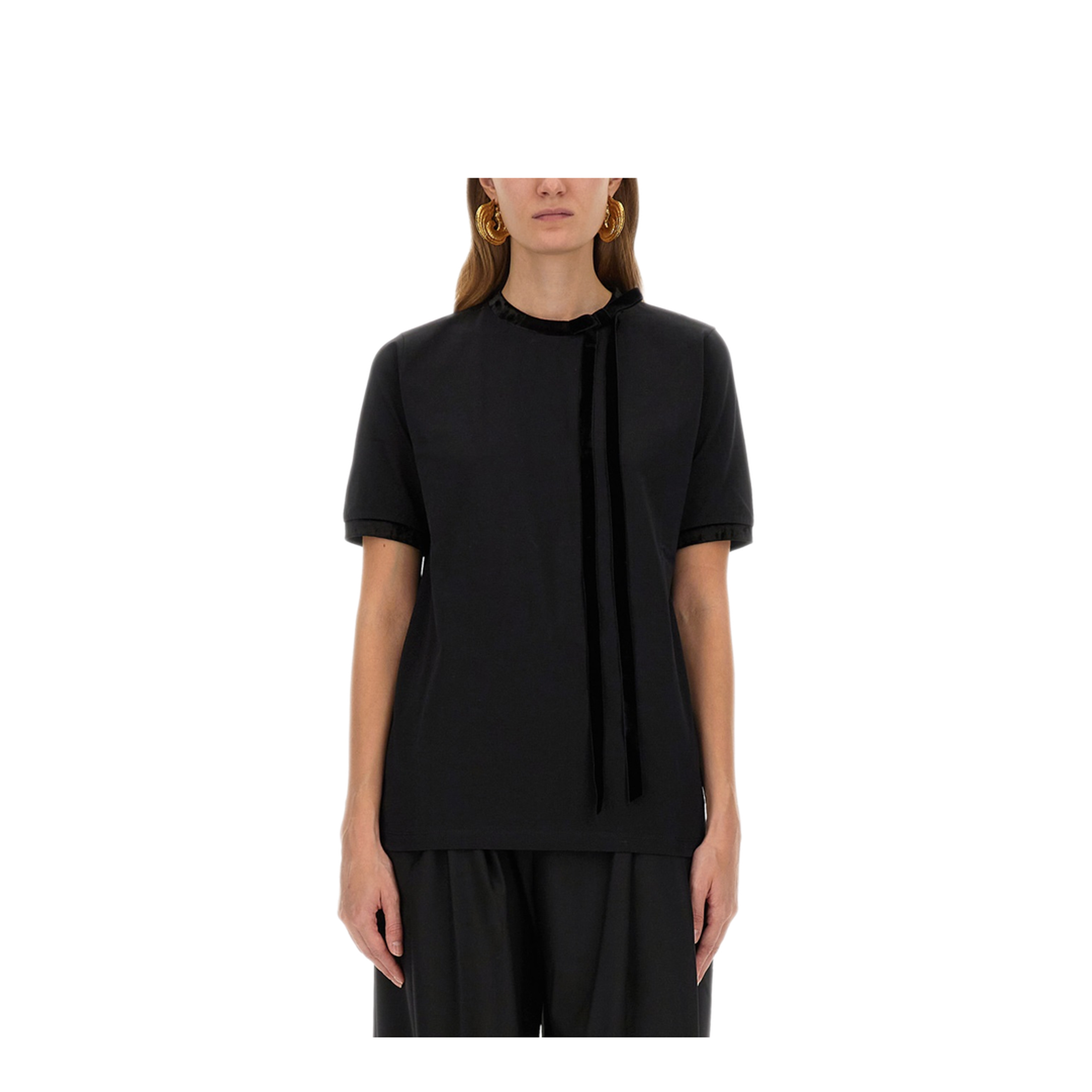 MAYFEYR - NINA RICCI - T Shirt With Ribbon And Bow - 25AJTO035CO1108U9000