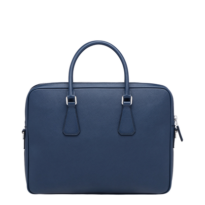 Curve-Edged Leather Briefcase
