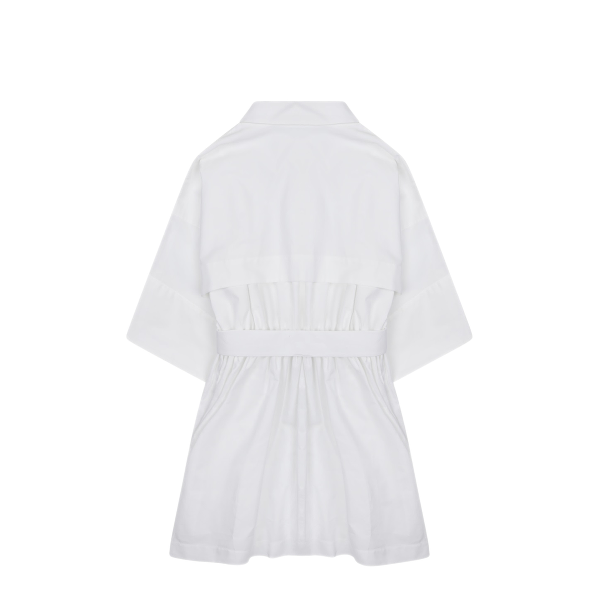 Mini Chemisier Dress in White Poplin