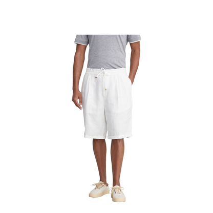 Garment Dyed Linen Gabardine Bermuda Shorts
