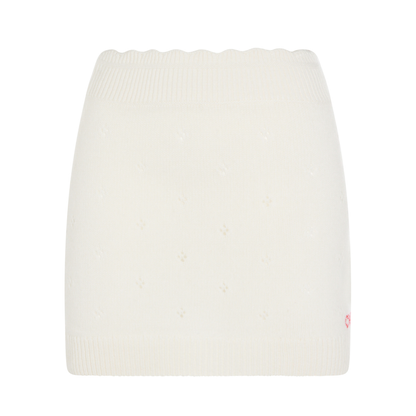 Openwork Wool and Cashmere Miniskirt