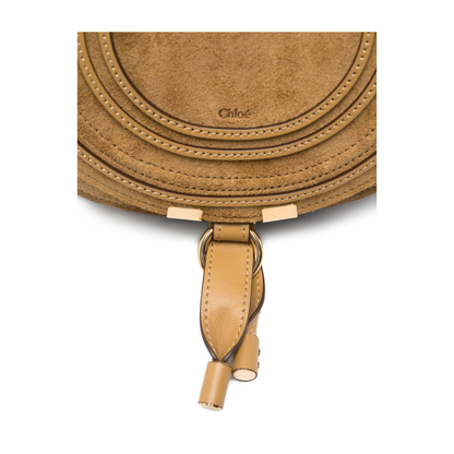 Small Marcie Saddle Bag in Suede Leather