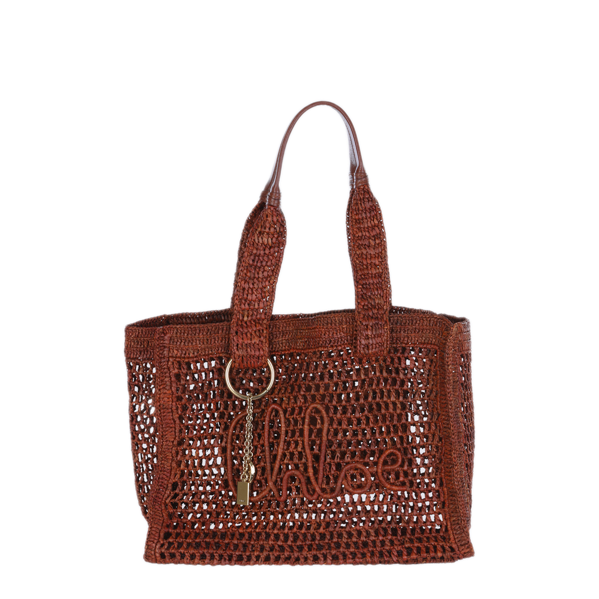 Summer Banana Raffia Tote Bag - Clay Brown