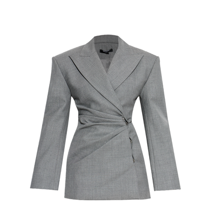 Short Jacket Dress in Draped Wool