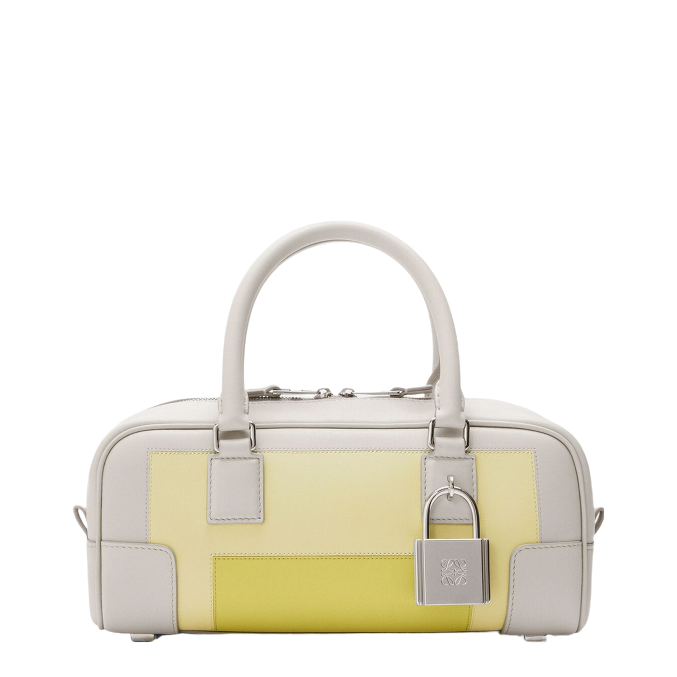 Amazona 23 Cropped Leather Shoulder Bag - Pale Grey/Light Citrine