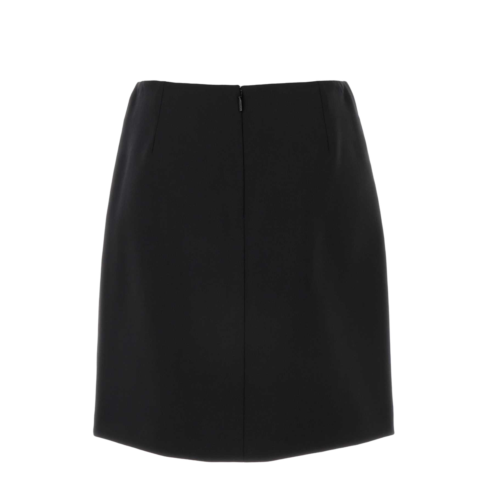 Black Stretch Wool Skirt